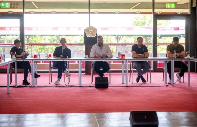 Football, 2024 2025 season, press conference for women and men at 1 FC Union Berlin, from left Copyright: xMatthiasxKochx
