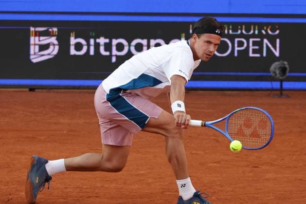 GER, Hamburg, xFSx , ATP 500 , Mens Tennis Tournament Bitpanda Hamburg Open 2025, Sixteenth Final 20 05 2025 Daniel Altmeier GER plays a backhand Copyright: HMBxMedia FernandoxSoares