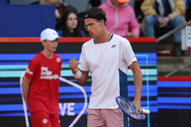 GER, Hamburg, xFSx , ATP 500 , Mens Tennis Tournament Bitpanda Hamburg Open 2025, Sixteenth Final 20 05 2025 Daniel Altmeier GER Winner fist, cheer Copyright: HMBxMedia FernandoxSoares