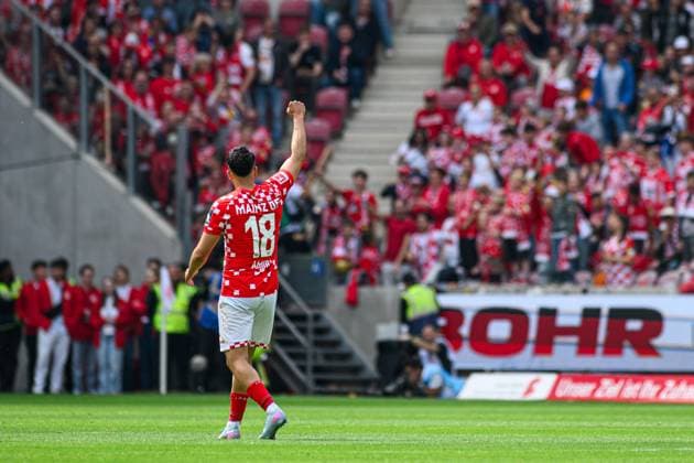 MAINZ, GERMANY - 17 MAY, 2025: Nadiem Amiri - The Bundesliga match 1.FSV Mainz 05 vs Bayer 04 Leverkusen at Mewa Arena.  Copyright: xVitalixKliuievx
