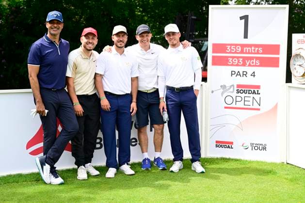 ProAm Soudal Open Golf SCHILDE, BELGIUM - MAY 21 : Killian Hazard, Eden Hazard, Wesley Sonck, Thorgan Hazard and Ruud Gullit pictured during the Soudal Open ProAm Golf (DP World Tour event) on May 21, 2025 in Schilde, Belgium, 21 05 2025 Schilde Belgium  Copyright: xPeterxDexVoechtx