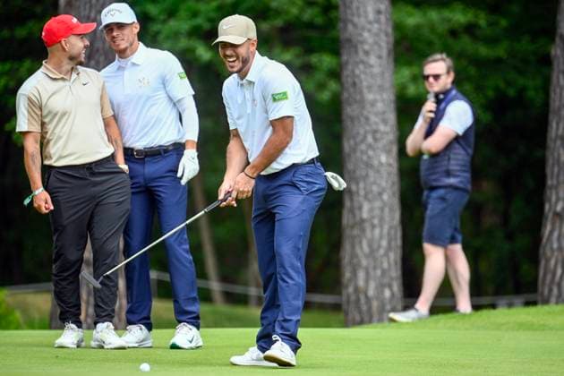 ProAm Soudal Open Golf SCHILDE, BELGIUM - MAY 21 : Eden and Thorgan Hazard pictured during the Soudal Open ProAm Golf (DP World Tour event) on May 21, 2025 in Schilde, Belgium, 21 05 2025 Schilde Belgium  Copyright: xPeterxDexVoechtx