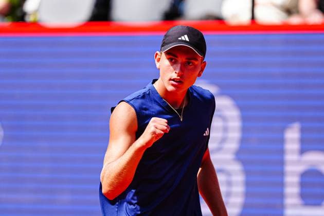 Justin Engel GER cheers GER, Andrey Rublev RUS vs Justin Engel GER , Tennis, ATP 500, Bitpanda Hamburg Open, Round of 16, 21 05 2025 GER, Andrey Rublev RUS vs Justin Engel GER , Tennis, ATP 500, Bitpanda Hamburg Open, Round of 16, 21 05 2025 Hamburg Copyright: xEibner-Pressefoto MarcelxvonxFehrnx EP_MFN