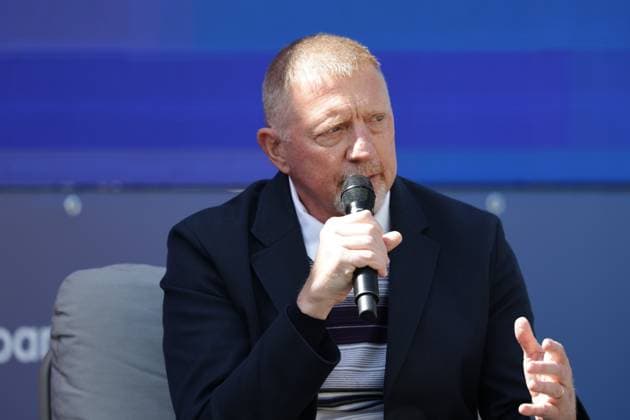 GER, Hamburg, xFSx , ATP 500 , Mens Tennis Tournament Bitpanda Hamburg Open 2025, Round of 16 21 05 2025 Boris Becker interviewed in Hamburg Copyright: HMBxMedia FernandoxSoares