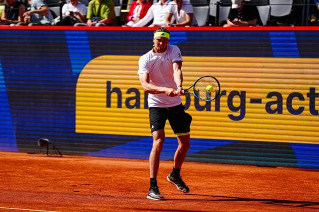 Alexander Zverev GER GER, Alexander Zverev GER vs Alexandre Muller FRA , Tennis, ATP 500, Bitpanda Hamburg Open, Round of 16, 21 05 2025 GER, Alexander Zverev GER vs Alexandre Muller FRA , Tennis, ATP 500, Bitpanda Hamburg Open, Round of 16, 21 05 2025 Hamburg Copyright: xEibner-Pressefoto MarcelxvonxFehrnx EP_MFN