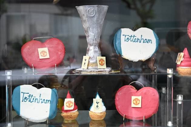 Bilbao prepares for the UEFA Europa League final A pastry shop offers pastries with the teams symbol before the match between Manchester United and Tottenham on the occasion of the Europa League final, on 21 May 2025, in Bilbao, Vizcaya, Basque Country Spain The San Mamés stadium hosts the match between Manchester United and Tottenham that will decide the champion of the European silver division The final is the biggest event held in Bilbao to date 21 MAY 2025 UEFA EUROPA LEAGUE MANCHESTER TOTTHAM FUTBOL Bilbao, Vizcaya Basque Country Bilbao, Vizcaya Basque Country Spain  Copyright: xDavidxdexHarox 6737984