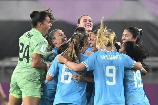 (250521) -- WUHAN, May 21, 2025 -- Players of Melbourne City FC celebrate after winning the semifinal between Hyundai Steel Red Angels Women s FC of South Korea and Melbourne City FC of Australia at the 2024 2025 AFC Women s Champions League in Wuhan, China, May 21, 2025. Wu Zhizun) (SP)CHINA-WUHAN-FOOTBALL-AFC WOMEN S CHAMPIONS LEAGUE-SEMIFINAL (CN) ChengxMin 
