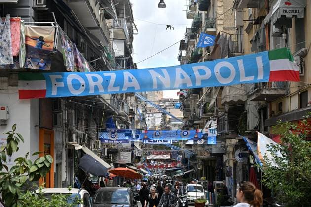 Football, Italy, SSC Napoli, Napoli dresses up for the championship celebrations