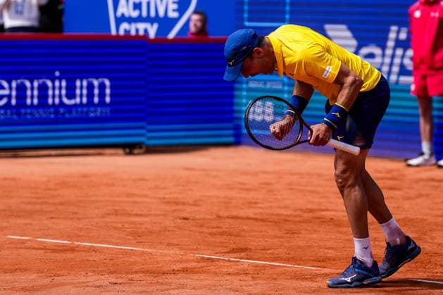 HAMBURG, GERMANY - MAY 21: Roberto Bautista Agut of Spain reacts after matchpoint in his Men s Singles Second Round match against Frances Tiafoe of United States during Day Five of the Bitpanda Hamburg Open at Am Rothenbaum on May 21, 2025 in Hamburg, Germany. (Photo by Rene Nijhuis) SPO  Copyright: xRenexNijhuis