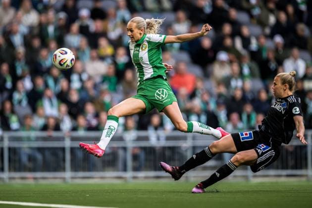 250521 Hammarbys Ellen Wangerheim scores 1 0 during the final of the Swedish Cup between Hammarby and IFK Norrköping on May 21, 2025 in Stockholm  Copyright: MAXIMxTHORE BB250521MT023