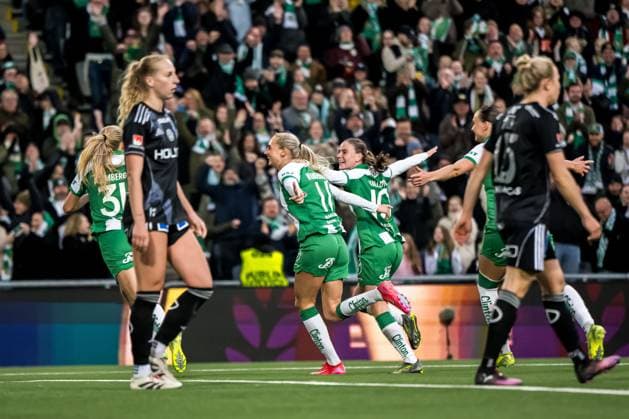 250521 Hammarbys Ellen Wangerheim cheers with Smilla Vallotto after 2 0 during the final of the Swedish Cup between Hammarby and IFK Norrköping on May 21, 2025 in Stockholm  Copyright: MAXIMxTHORE BB250521MT057