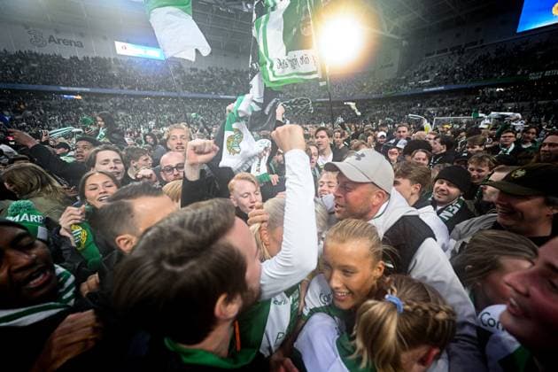 250521 Hammarbys Smilla Holmberg cheers after the final of the Swedish Cup between Hammarby and IFK Norrköping on May 21, 2025 in Stockholm  Copyright: MAXIMxTHORE BB250521MT070