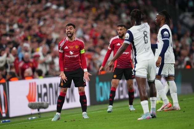 ESP: Tottenham Hotspur Manchester United, ManU UEFA Europa League Final Bruno Fernandes of Manchester United during the UEFA Europa League, Final, between Tottenham Hotspur and Manchester United played at San Mames Stadium on May 21, 2025 in Bilbao, Spain. kpng Copyright: xBaguxBlancox xPRESSINPHOTOx PS_240521_TOT_MAN_025