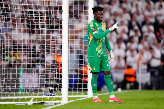 Andre Onana of Manchester United, ManU Tottenham Hotspur v Manchester United, Europa League Final, Football, San Mames Stadium, Bilbao, Spain - 21 May 2025 EDITORIAL USE ONLY No use with unauthorised audio, video, data, fixture lists, club league logos or live services. Online in-match use limited to 120 images, no video emulation. No use in betting, games or single club league player publications.  Copyright: xGokhanxTaner Shutterstockx 15312892dk