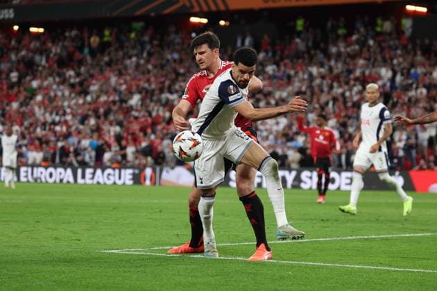 Europa League Football Match - 2024 25 Manchester United, ManU vs Tottenham During the UEFA Europa League Final 2024 25 match on 21 05 2025 in Bilbao, between the English teams Manchester United vs Tottenham at the San Mames stadium In Photo: Dominic Solanke of FC Tottenham Hotspur - Harry Maguire of FC Manchester United BILBAO Stadio SAN MAMES Catalogna Spagna Copyright: xFABIOxSASSO FPAxFabioxSasso FPAx Manchester Ubited - Tottenaham2025_05_21Fabio Sasso4669