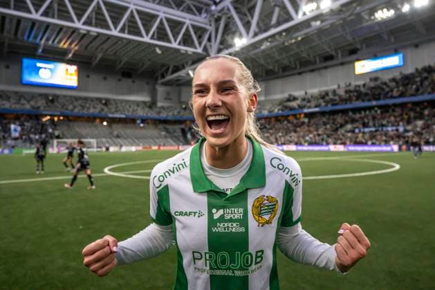 250521 Hammarbys Ellen Wangerheim celebrates after the final of the Swedish Cup between Hammarby and IFK Norrköping on May 21, 2025 in Stockholm  Copyright: MAXIMxTHORE BB250521MT140