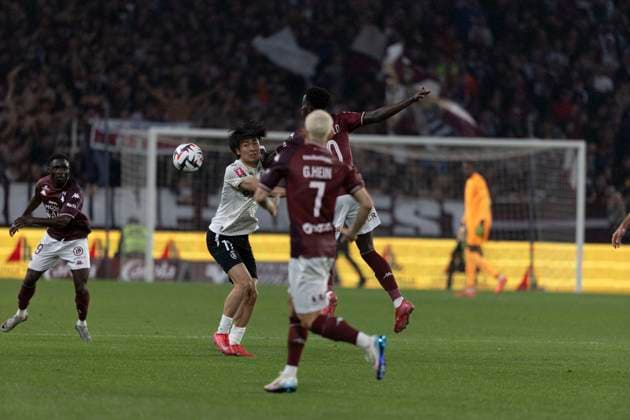 FOOTBALL : Metz FC vs Reims. - Tour de Barrage Match Aller. Stade Saint-Symphorien de Metz 21 05 2025 NAKAMURA KEITO 17  Copyright: xelyxandroxcegarrax