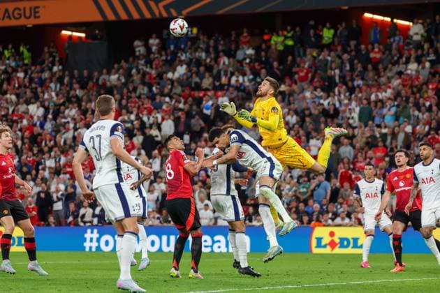 May 21, 2025, Bilbao, Catalogna, Spagna: During the UEFA Europa League Final 2024 25 match on 21 05 2025 in Bilbao, between the English teams Manchester United, ManU vs Tottenham at the San MamoÂ¨s stadium.In Photo: Guglielmo Vicario of FC Tottenham Hotspur Bilbao Spagna - ZUMAs236 20250521_aap_s236_180 Copyright: xFabioxSassox