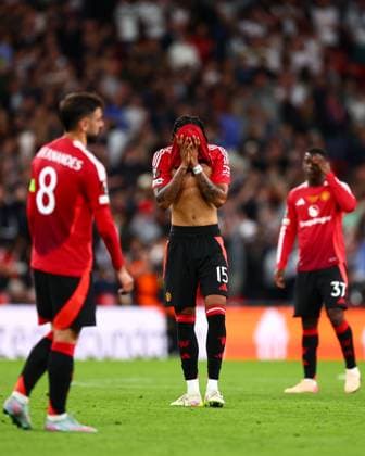 Leny Yoro of Manchester United, ManU appears dejected after the full time whistle Tottenham Hotspur v Manchester United, Europa League Final, Football, San Mames Stadium, Bilbao, Spain - 21 May 2025 EDITORIAL USE ONLY No use with unauthorised audio, video, data, fixture lists, club league logos or live services. Online in-match use limited to 120 images, no video emulation. No use in betting, games or single club league player publications. Copyright: xJamesxMarsh Shutterstockx 15312890ea