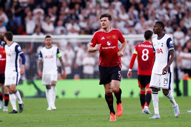 May 21, 2025, Bilbao, Vizcaya, Spain: Harry Maguire of Manchester United, ManU in action during the Final UEFA Europa League football match played between Tottenham Hotspur FC and Manchester United at San Mames stadium on May 21, 2025, in Bilbao, Vizcaya, Spain. Bilbao Spain - ZUMAa181 20250521_zaa_a181_056 Copyright: xDennisxAgyemanx