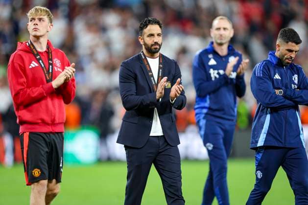 Tottenham Hotspur FC v Manchester United, ManU FC Manchester United Manager Head Coach Ruben Amorim applauds the fans during the Tottenham Hotspur FC v Manchester United FC UEFA Europa League Final at the Estadio de San MamÃ s, Bilbao, Biscay, Spain on 21 May 2025 Credit: Phil Duncan Every Second Media Editorial use only. All images are copyright Every Second Media Limited. No images may be reproduced without prior permission. Copyright: xIMAGO EveryxSecondxMediax ESM-1482-0029 PhilxDuncanx xEveryxSecondxMediax