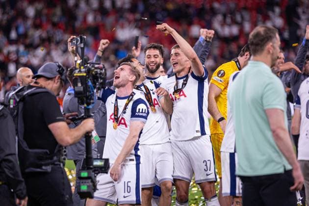 BILBAO 21.05.2025 FINAL LIGA EUROPY UEFA SEZON 2024 25 --- UEFA EUROPA LEAGUE FINAL MATCH SEASON 2024 25 IN BILBAO: TOTTENHAM HOTSPUR - Manchester United, ManU NZ TIMO WERNER MICKY VAN DE VEN SERGIO REGULION RODRIGO BENTANCUR FOT. ERNEST KOLODZIEJ 400mm.pl NEWSPIX.PL --- newspix.pl 