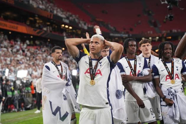 2025 UEFA Europa League Final: Tottenham Hotspur F.C. vs. Manchester United, ManU F.C. Tottenham are crowned champions after the 2025 UEFA Europa League Final: Tottenham Hotspur F.C. vs. Manchester United F.C. match on 21 May 2025, at San Mames Stadium, in Bilbao, Spain Bilbao San Mames Stadium Spain Copyright: xAlexandraxFechetex DSC02173