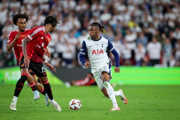 Tottenham Hotspur FC v Manchester United, ManU FC Tottenham Hotspur defender Destiny Udogie (13) during the Tottenham Hotspur FC v Manchester United FC UEFA Europa League Final at the Estadio de San MamÃ s, Bilbao, Biscay, Spain on 21 May 2025 Credit: Phil Duncan Every Second Media Editorial use only. All images are copyright Every Second Media Limited. No images may be reproduced without prior permission. Copyright: xIMAGO EveryxSecondxMediax ESM-1482-0030 PhilxDuncanx xEveryxSecondxMediax