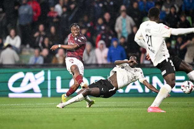 FC Metz v Stade de Reims - Playoffs Ligue 1 McDonald s Ligue 2 BKT 2024 2025, first leg 19 Morgan BOKELE MPUTU (fcm) during the playoffs match between Metz and Reims at Stade Saint-Symphorien on May 21, 2025 in Metz, France. Metz France  Copyright: xFEPx 776325767