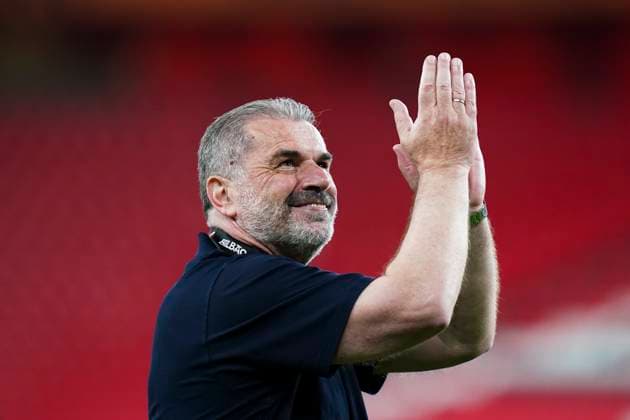 Tottenham Hotspur FC v Manchester United, ManU FC Tottenham Hotspur Manager Ange Postecoglou celebrates winning during the Tottenham Hotspur FC v Manchester United FC UEFA Europa League Final at the Estadio de San MamÃ s, Bilbao, Biscay, Spain on 21 May 2025 Credit: Eleanor Hoad Every Second Media Editorial use only. All images are copyright Every Second Media Limited. No images may be reproduced without prior permission. Copyright: xIMAGO EveryxSecondxMediax ESM-1483-0044 EleanorxHoadx xEveryxSecondxMediax
