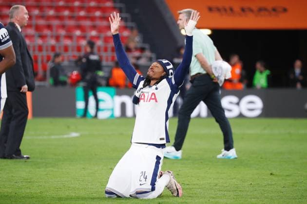 Djed Spence (Tottenham), MAY 21, 2025 - Football Soccer : Djed Spence celebrte after winning UEFA Europa League Final match between Tottenham Hotsupr FC 1-0 Manchester United, ManU FC at the Estadio San Mames in Bilbao, Spain. Noxthirdxpartyxsales  (291374392)