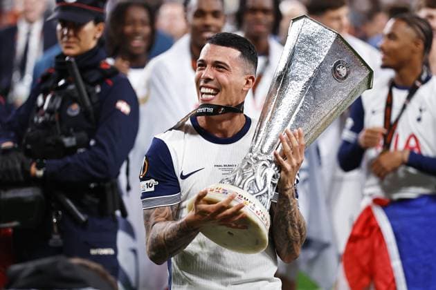 Pedro Porro (Tottenham), MAY 21, 2025 - Football Soccer : Pedro Porro celebrate after winning UEFA Europa League Final match between Tottenham Hotsupr FC 1-0 Manchester United, ManU FC at the Estadio San Mames in Bilbao, Spain. Noxthirdxpartyxsales  (291374536)