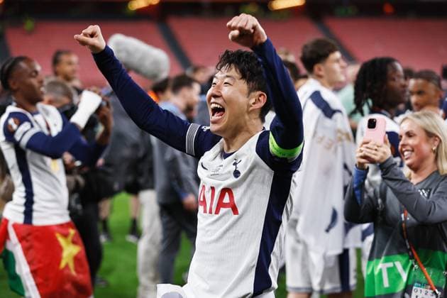 Son Heung-min (Tottenham), MAY 21, 2025 - Football Soccer : Son Heung-min celebrate after winning UEFA Europa League Final match between Tottenham Hotsupr FC 1-0 Manchester United, ManU FC at the Estadio San Mames in Bilbao, Spain. Noxthirdxpartyxsales  (291374540)