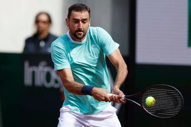 May 22, 2025, Paris, Paris, France: Marin Cilic (CRO) in action during the qualification of the tennis Grand Slam of Roland Garros 2025, match between Marin Cilic (CRO) and Pol Martin Tiffon (ESP) Pol Martin Tiffon (ESP) at Roland Garros Stadium - on May 22 2025.Paris - France Paris France - ZUMAb253 20250522_zsp_b253_007 Copyright: xLoicxBaratouxx