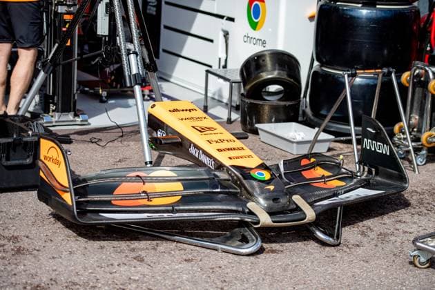 Formula 1 GP Monaco Thursday, 22 05 2025 Front wing McLaren Formula 1 Team Formula 1 GP Monaco Thursday, 22 05 2025 Copyright: xBEAUTIFULxSPORTS Erlhofx