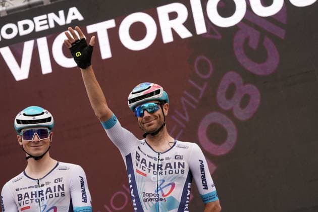 Caruso Damiano of Bahrain Victorious during the stage 12 of the Giro d™Italia from Modena to Viadana (Oglio-Po), Italy - Thursday, May 22, 2025. - cycling.  Copyright: xFabioxFerrari LaPressex