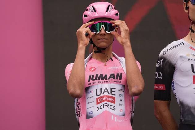 Del Toro Romero Isaac of Uae Team Emirates Xrg pink jersey during the stage 12 of the Giro d™Italia from Modena to Viadana (Oglio-Po), Italy - Thursday, May 22, 2025. - cycling.  Copyright: xFabioxFerrari LaPressex