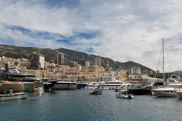 View of the harbor with Monte Carlo skyline, Monaco Grand Prix, Motorsport, Formula 1, 2025 season, 22 05 2025 Monaco Grand Prix, Motorsport, Formula 1, 2025 season, 22 05 2025 Copyright: xEibner-Pressefoto AlexanderxNeisx EP_ANS