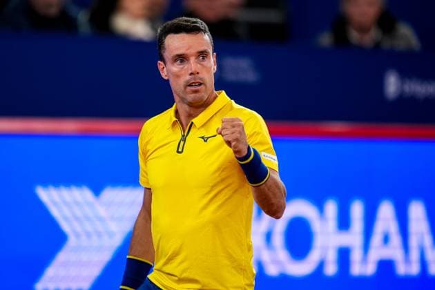 HAMBURG, GERMANY - MAY 22: Roberto Bautista Agut of Spain celebrates in his Men s Singles Quarter Final match against Flavio Cobolli of Italy during Day Six of the Bitpanda Hamburg Open at Am Rothenbaum on May 22, 2025 in Hamburg, Germany. (Photo by Rene Nijhuis) SPO  Copyright: xRenexNijhuis