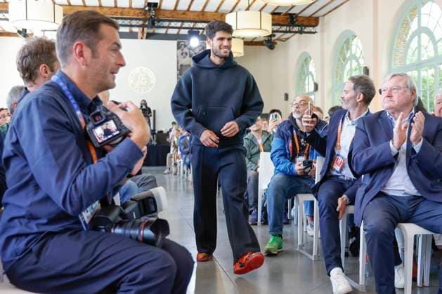 May 22, 2025, Paris, Paris, France: Carlos Alcaraz during the draw of the tennis Grand Slam of Roland Garros 2025, at Roland Garros Stadium - on May 22 2025.Paris - France Paris France - ZUMAb253 20250522_zsp_b253_073 Copyright: xLoicxBaratouxx