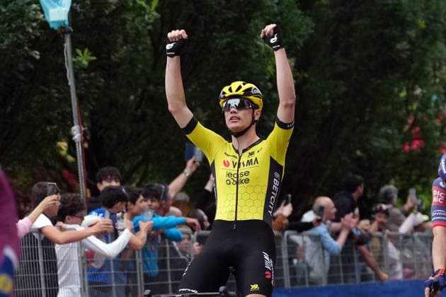 Kooij Olav of Team Visma Lease A Bike winner of the stage at the sprint during the stage 12 of the Giro d™Italia from Modena to Viadana (Oglio-Po), Italy - Thursday, May 22, 2025. - cycling.  Copyright: xGianxMattiaxD Alberto LaPressex
