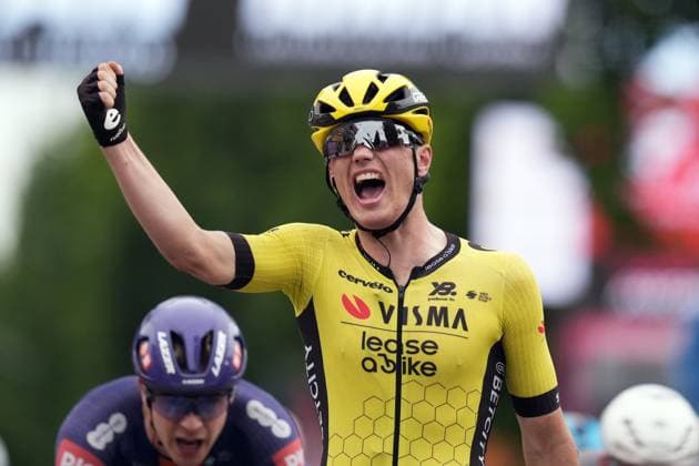 Kooij Olav of Team Visma Lease A Bike winner of the stage at the sprint during the stage 12 of the Giro d™Italia from Modena to Viadana (Oglio-Po), Italy - Thursday, May 22, 2025. - cycling.  Copyright: xMassimoxPaolone LaPressex