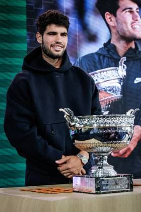 May 22, 2025, Paris, France, France: Carlos ALCARAZ of Spain attends the official draw ceremony for the Roland-Garros 2025, French Open 2025, Grand Slam tennis tournament at Roland-Garros Stadium on May 22, 2025 in Paris, France. Paris France - ZUMAm308 20250522_zsp_m308_057 Copyright: xMatthieuxMirvillex