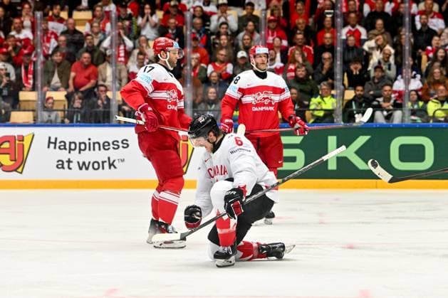 ODENSE, DENMARK MAY 22 Travis Sanheim of Canada celebrate his goal during the 2025 Ice Hockey World Championship match between Canada and Denmark at Jyske Bank Arena on May 22, 2025 in Odense, Denmark Odense Jyske Bank Arena Denmark Copyright: xJustPictures.ch AndreaxBrancax jp-en-EuSpIm-AB_22052025_AAB_1949