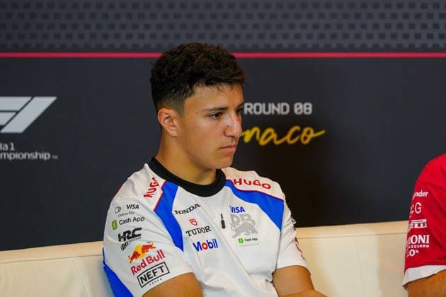Isaac Hadjar (FRA) Visa Cash App RB F1 Team during the driver press conference, PK, Pressekonferenz of Formula 1 Tag Heurer Grand Prix de Monaco 2025 at Monte Carlo (MC), may 23-25 2025 Formula 1 Tag Heurer Grand Prix de Monaco 2025