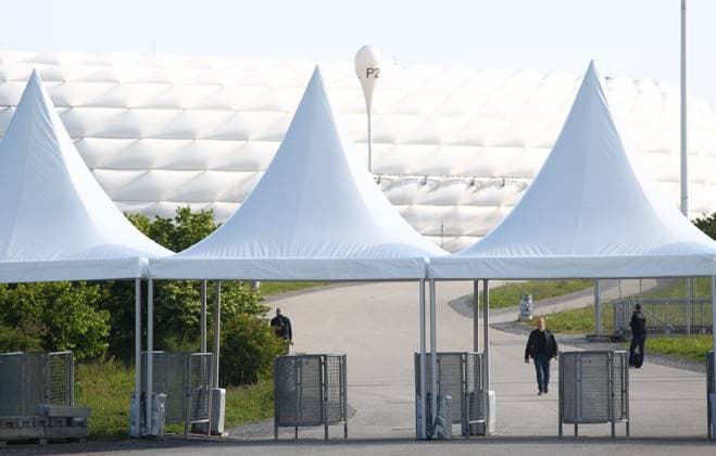 Allianz Arena Stadion Vorbereitung Final UEFA Champions League zwischen PSG and FC Inter Mailand , Fußball , in der Allianz Arena Stadion , München , Bayern , Deutschland . Mai 23 , 2025 . Photo by: Davide Elias Ipa Photo Pressefoto DENL Copyright: xDavidexEliasx