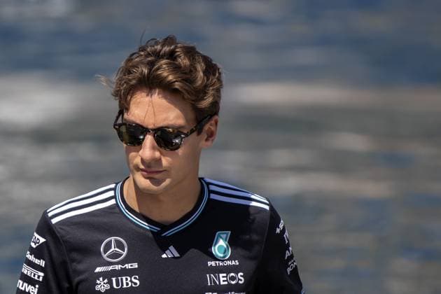 MONACO - George Russell (Mercedes) arrives prior to the first free practice session leading up to the Monaco Grand Prix. ANP SANDER KING xVIxANPxSportx xxANPxIVx 528389552 originalFilename: 528389552.jpg