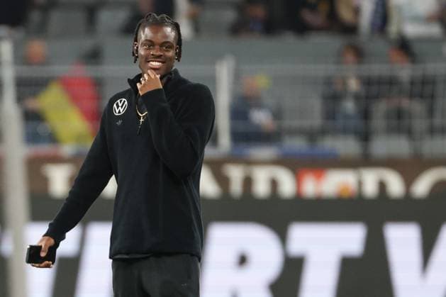 UEFA Nations League 24 25 Germany Italy on 23 03 2025 at Signal Iduna Park in Dortmund Yann Aurel Bisseck Germany 17 laughs smiles MH
