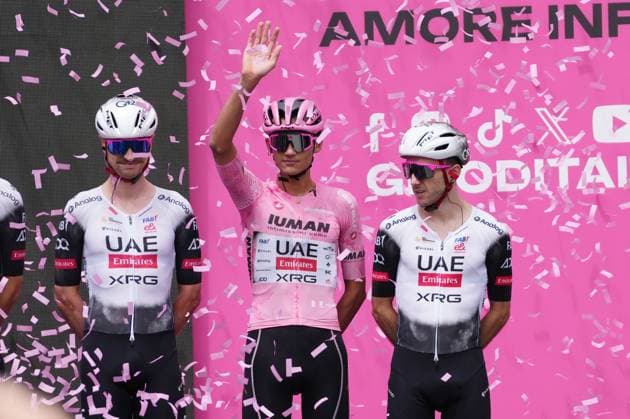 Del Toro Romero Isaac of Uae Team Emirates Xrg pink jersey during the stage 13 of the Giro d™Italia from Rovigo to Vicenza, Italy - Friday, May 23, 2025. - cycling.  Copyright: xGianxMattiaxD Alberto LaPressex
