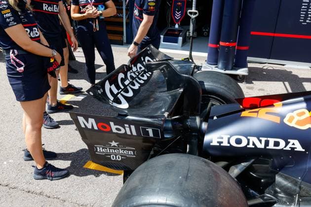 F1 - MONACO GRAND PRIX 2025 Red Bull Racing RB21, rear wing detail during the Formula 1 Tag Heuer Grand Prix de Monaco, 8th round of the 2025 FIA Formula One World Championship, WM, Weltmeisterschaft from May 23 to 25, 2025 on the Circuit de Monaco, in Monte-Carlo, Monaco - Monte-CarloMonaco  Copyright: xJavierxJimenezx